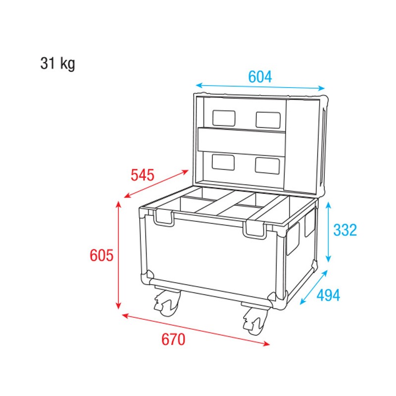 Showtec Case for 4x Phantom 65 - 4