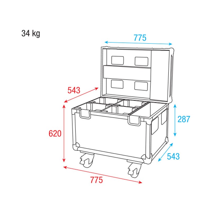 Showtec Case for 4x Shark Beam FX - 4