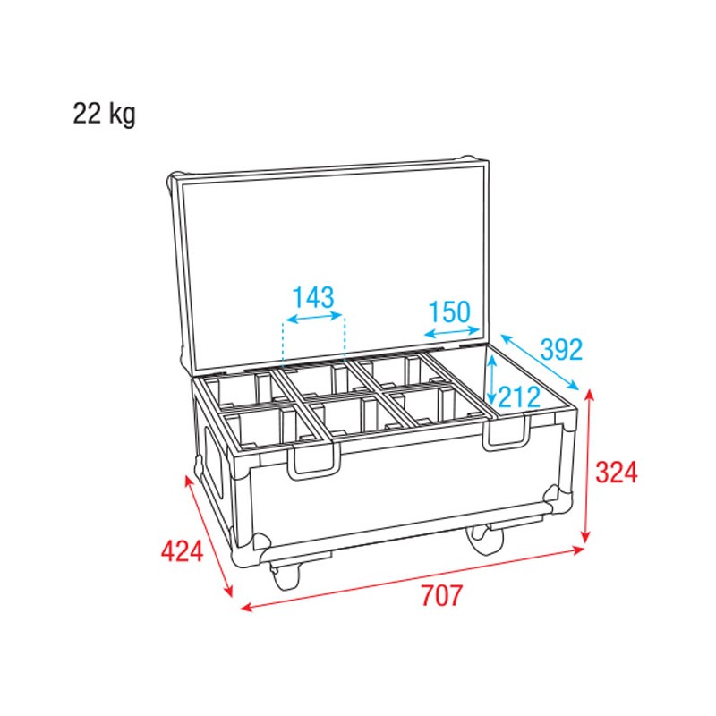 Showtec Case for 6 x Stage Blinder 1 - 4