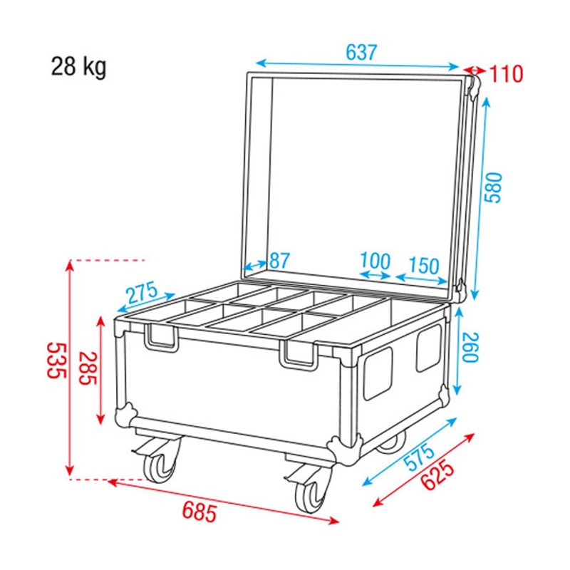 Showtec Case for 8x Compact Par 7 - 3
