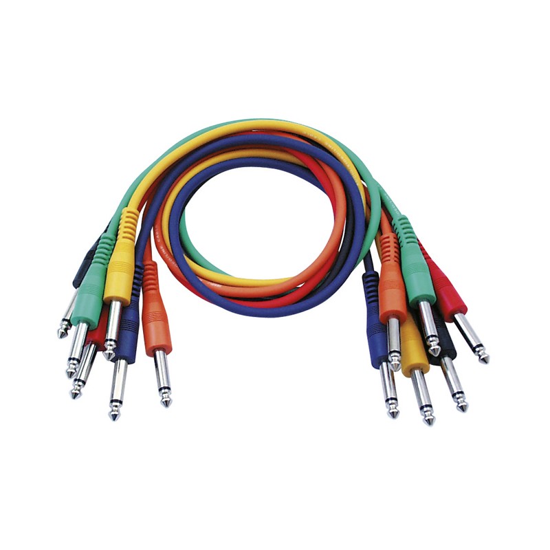 DAP Audio FL11 - 6 coloured unbal. Patch - 30 cm, black - 1