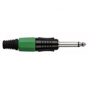 DAP Audio 6.3 mm Jack Plug Mono Black housing - Green end cap - 1