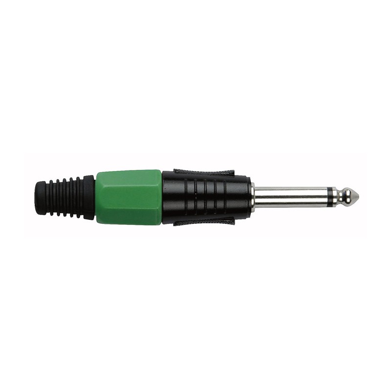 DAP Audio 6.3 mm Jack Plug Mono Black housing - Green end cap - 1
