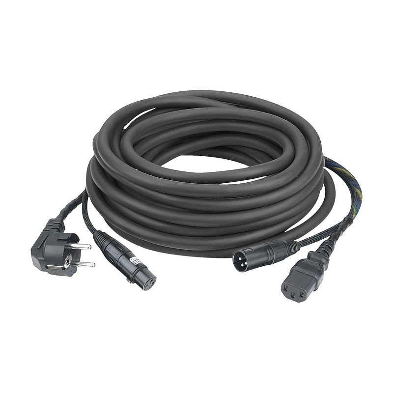 DAP Audio FP08 - Schuko/XLR F - IEC/XLR M - Audio / Power - 15 m, black jacket - 1