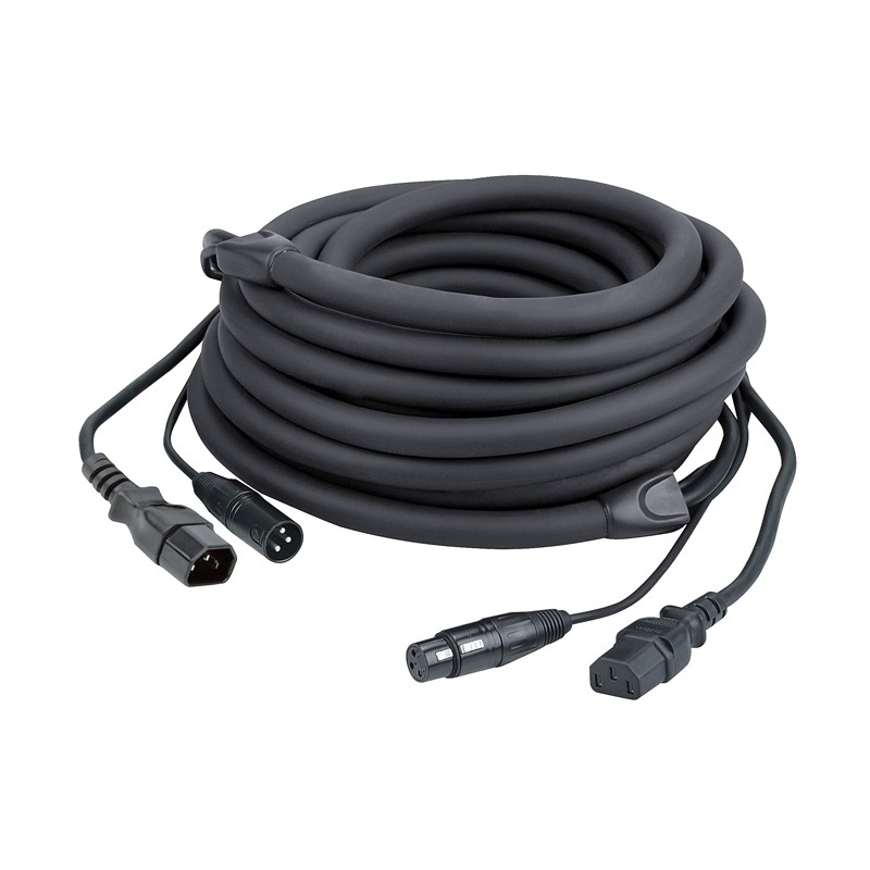 DAP Audio FP12 - IEC/XLR M - IEC/XLR F - DMX / Power - 1,5 m, black jacket - 1