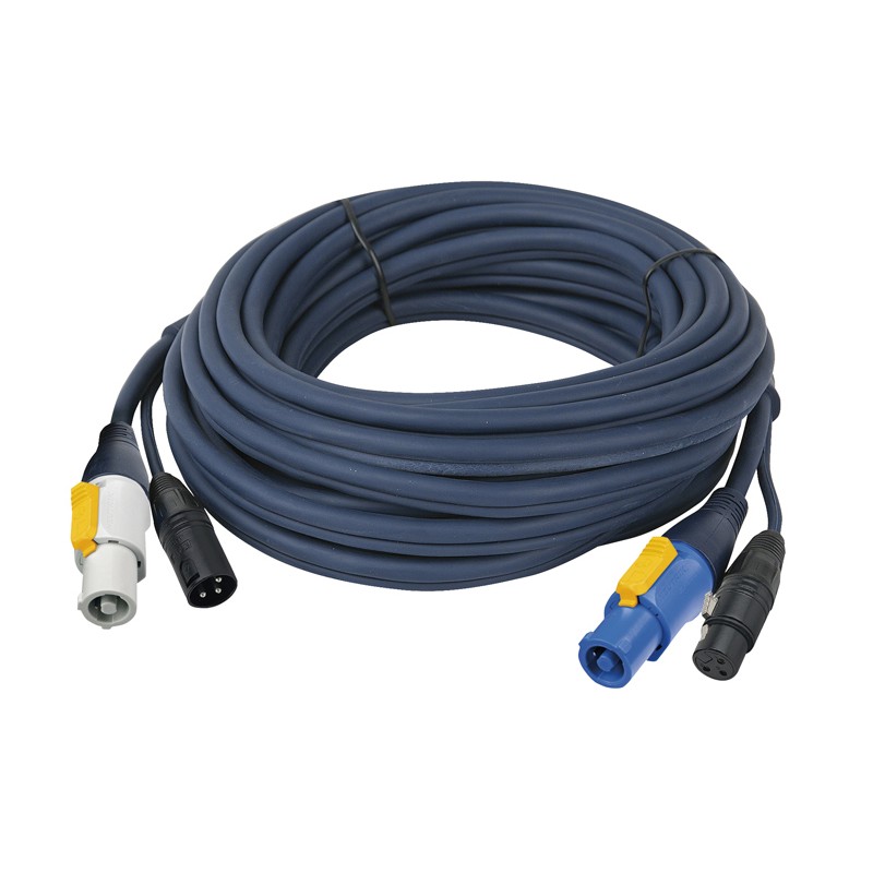 DAP Audio powerCON/XLR M - powerCON/XLR F - DMX / Power - 6 m, Blue jacket - 1