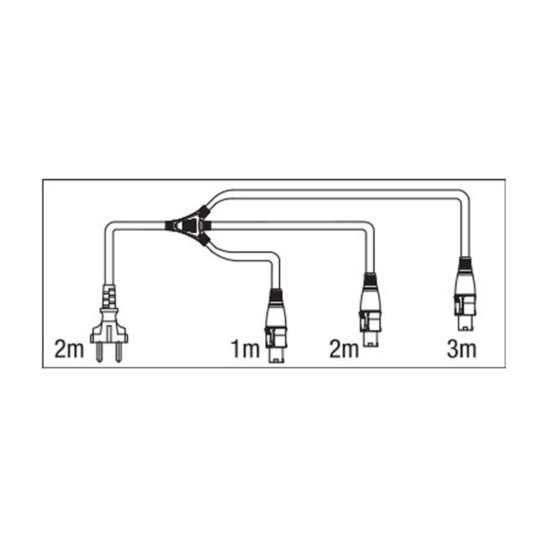 DAP Audio Schuko to Neutrik powerCON splitter 3-way - 2