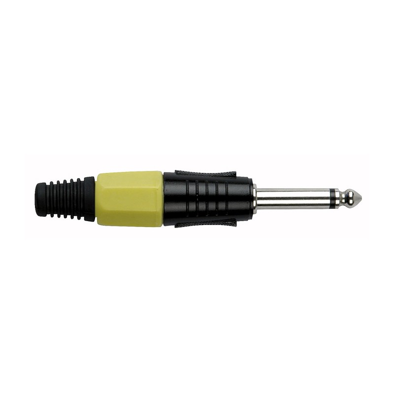 DAP Audio 6.3 mm Jack Plug Mono Black housing - Yellow end cap - 1