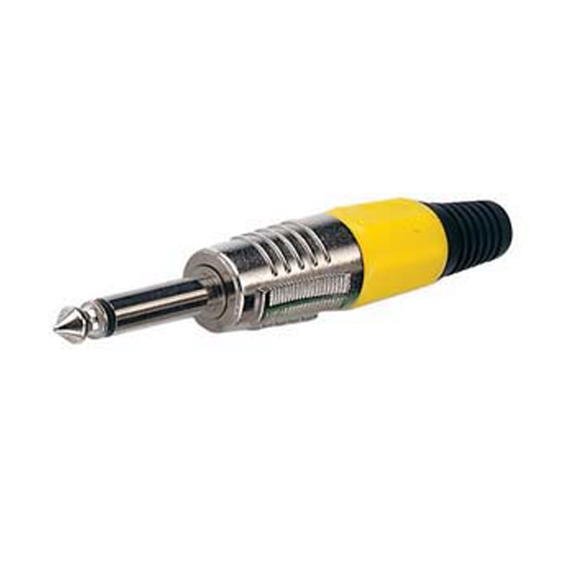 DAP Audio 6.3 mm Jack Plug Mono Nickel housing - Yellow end cap - 2