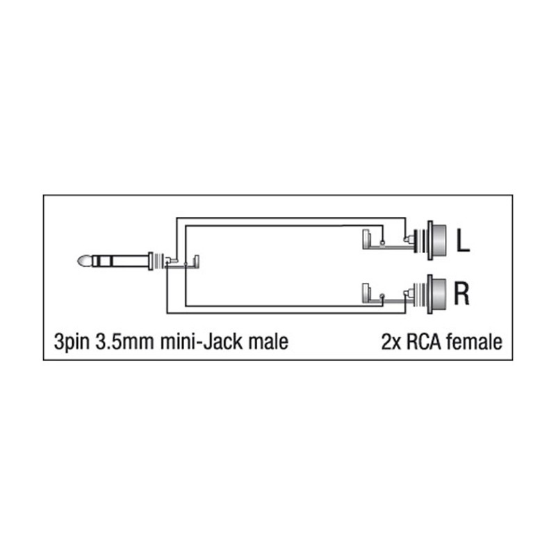 DAP Audio XGA17 - mini-jack/M stereo to 2x RCA/F - 2