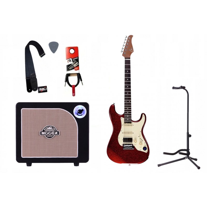 Gitara Elektryczna + Wzmacniacz 15W Kabel Zestaw 716 - 1