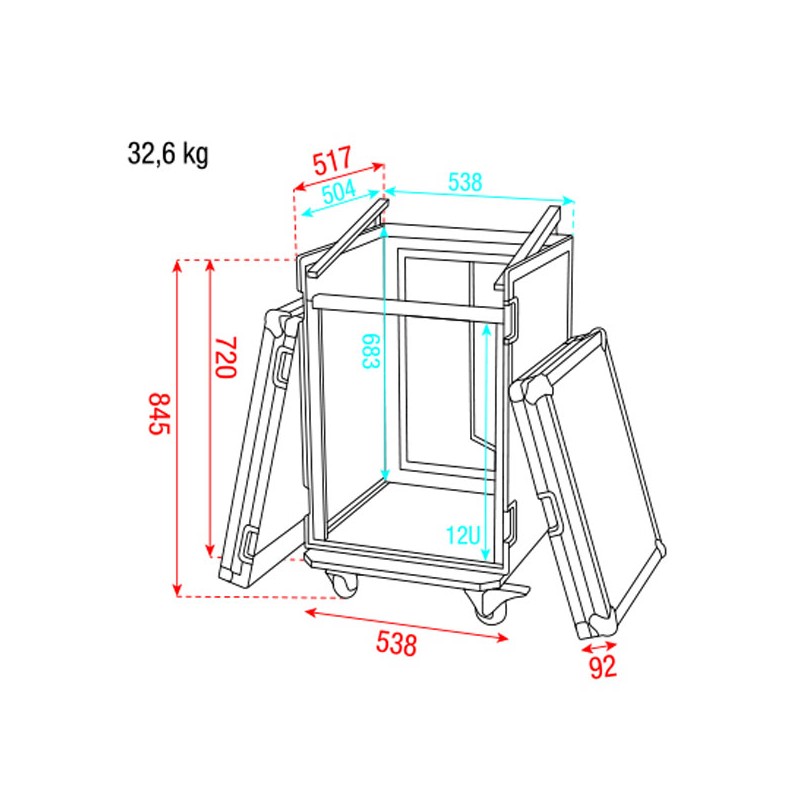 Showgear Combi Case - 12U + 10U - 3