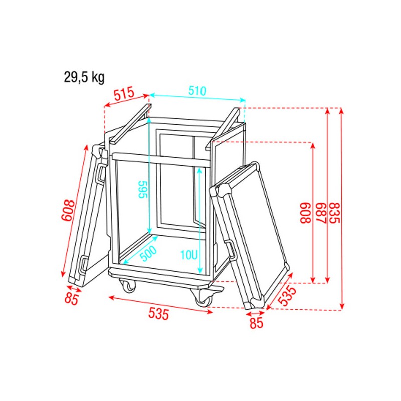 Showgear Combi Case - 10U + 10U - 3
