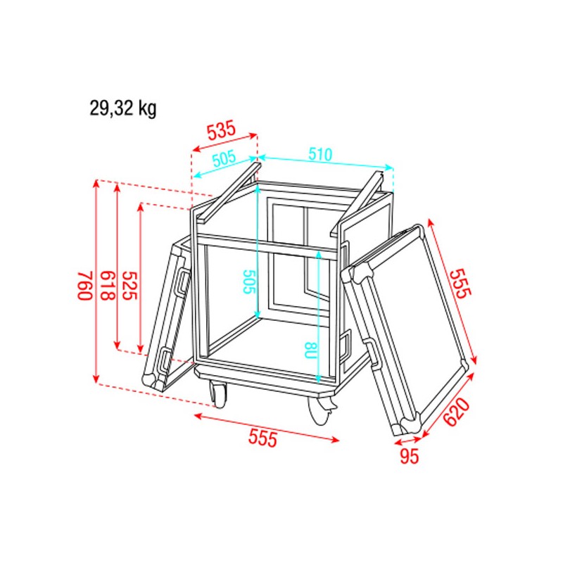 Showgear Combi Case - 8U + 10U - 3