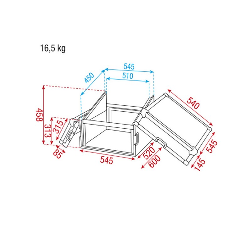 Showgear Combi Case - 6U + 10U - 3