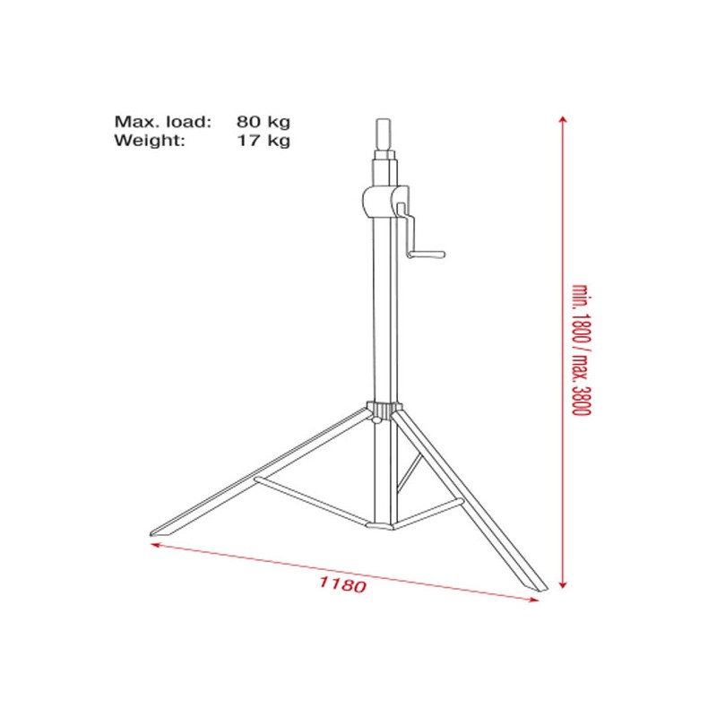 Showgear Basic 3800 Wind up stand - 4