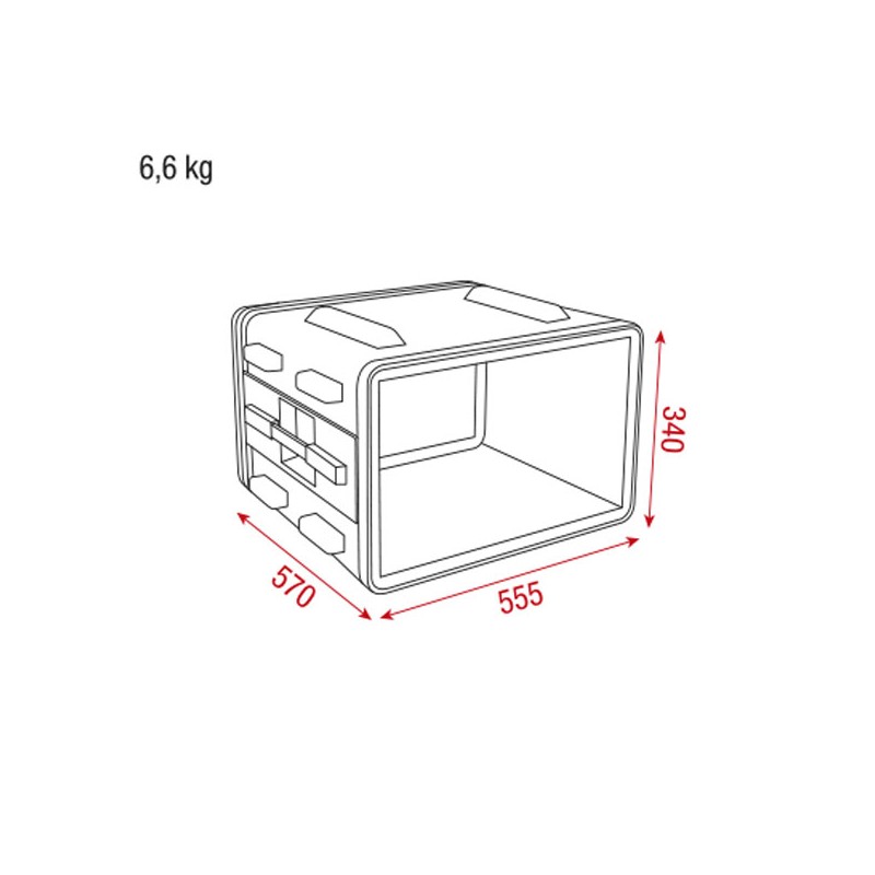 Showgear Double Door Case - 6U, ABS - 2