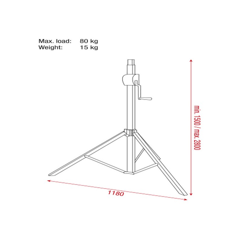 Showgear Basic 2800 Wind up stand - 4