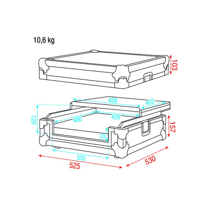 Showgear Universal Case 2-Ch DJ Control - 4