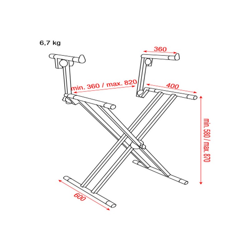 Showgear Keyboard Stand Double Layer MKII - 2