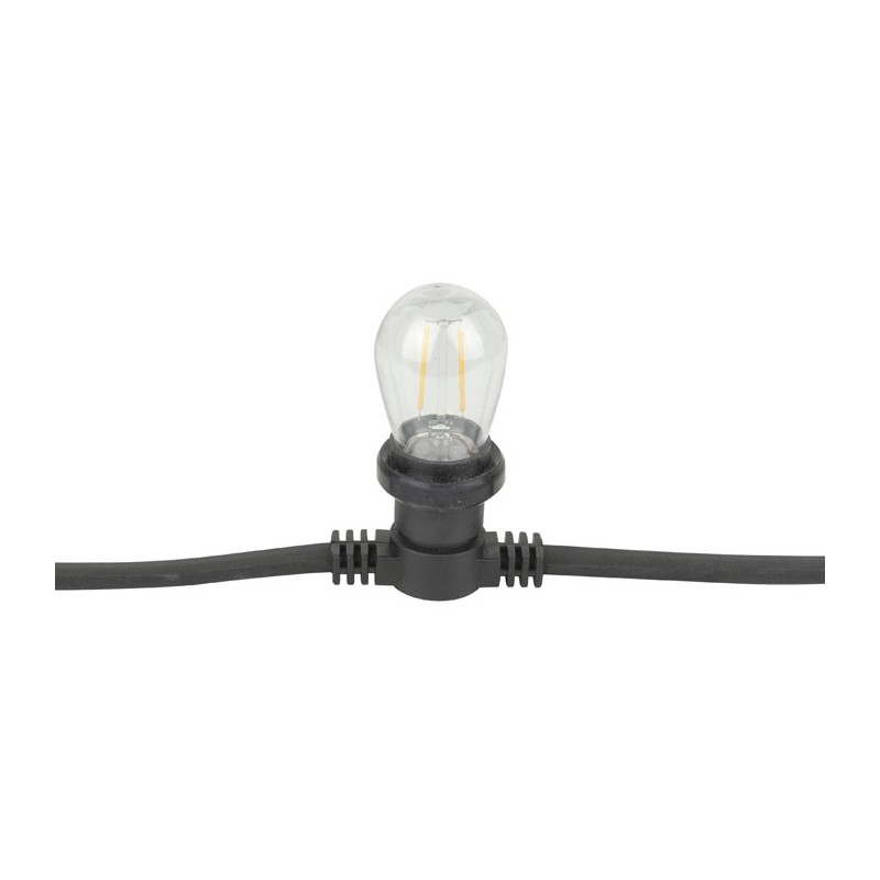 Showgear Festoon Light E27 - 100 cm spacing - black - 20 m - 2