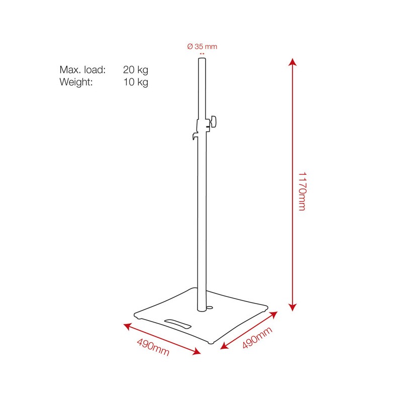 Showgear Speaker Stand with Baseplate - 2