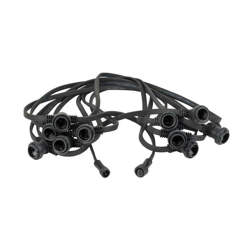 Showgear Festoon Light E27 - 50 cm spacing - black - 10 m - 1