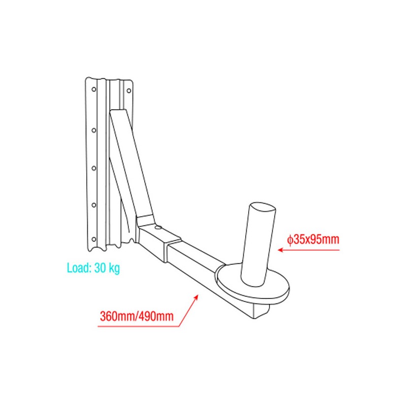 Showgear Adjustable Speaker Bracket 35 mm (D8412) - 4