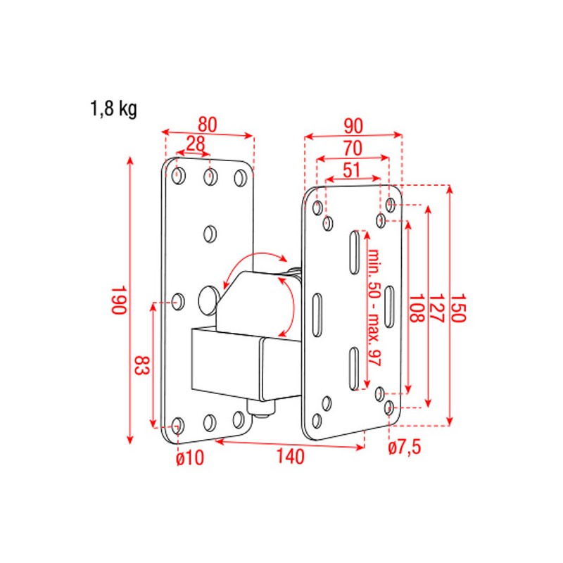 Showgear Compact Speaker Wall Bracket - white - 4