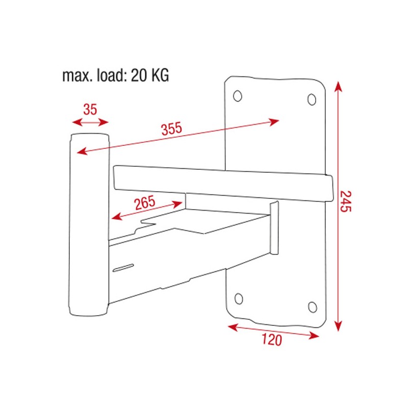 Showgear Speaker Wall Bracket 35 mm - 2