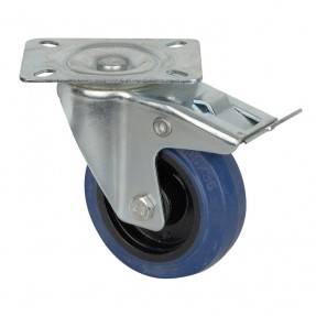 Showgear Swivel Blue Wheel - 100 mm, with Brake - 1