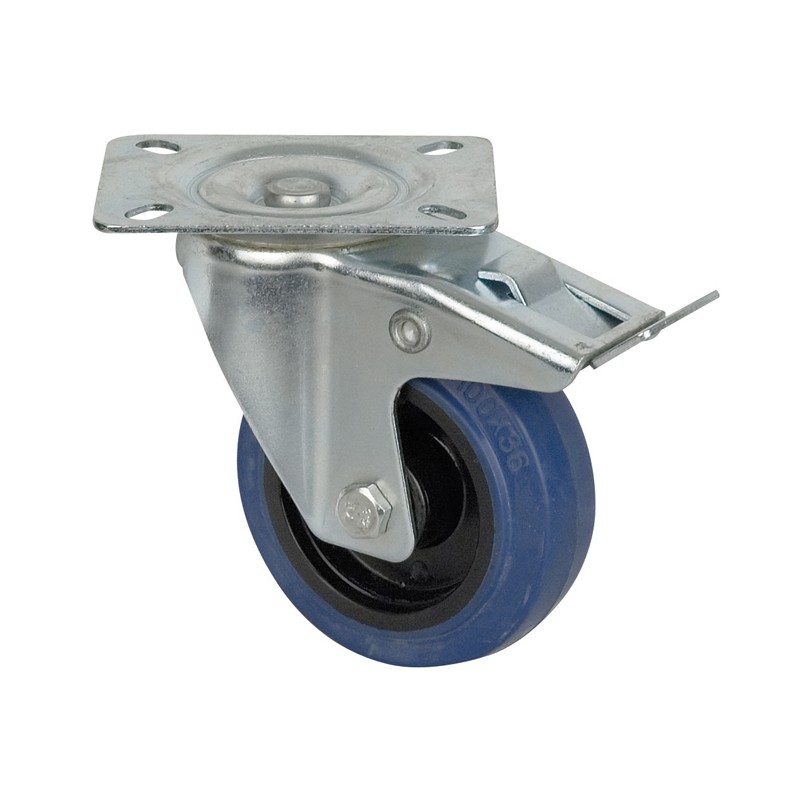 Showgear Swivel Blue Wheel - 100 mm, with Brake - 1