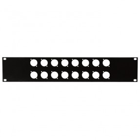 Showgear 19 Inch Connector Panel 2U, for 16 XLR Connectors (D-Size) - 1