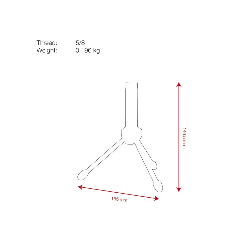 Showgear Desk Microphone Stand - Mini - 146,5 mm - 2