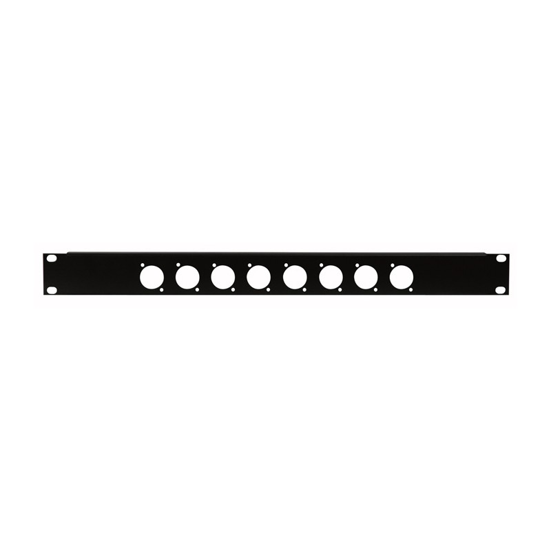 Showgear 19 Inch Connector Panel 1U, for 8 XLR Connectors (D-Size) - 1
