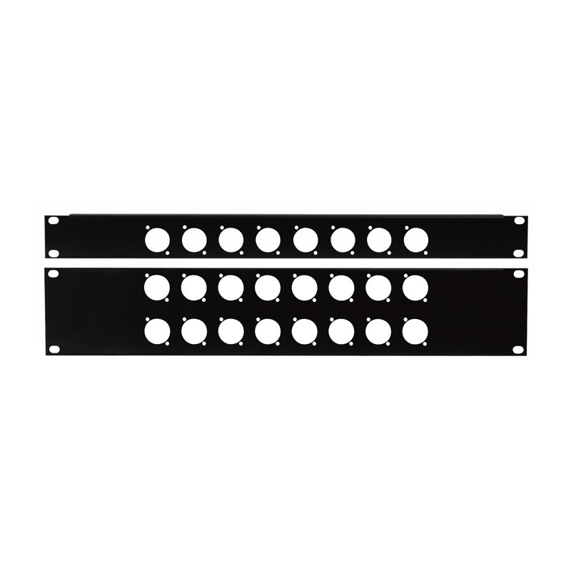 Showgear 19 Inch Connector Panel 1U, for 8 XLR Connectors (D-Size) - 2