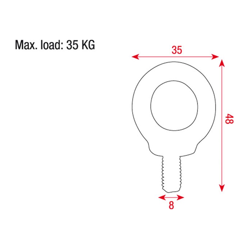 Showgear Speaker Hanging Eye - M8 - 2
