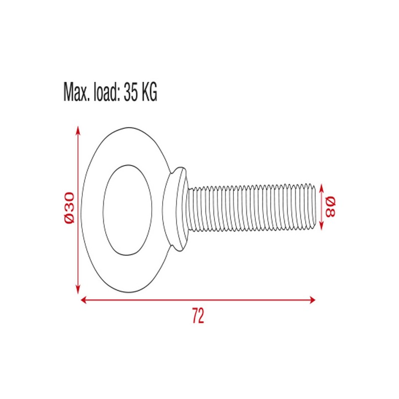 Showgear Speaker Hanging Eye - M8 - 3