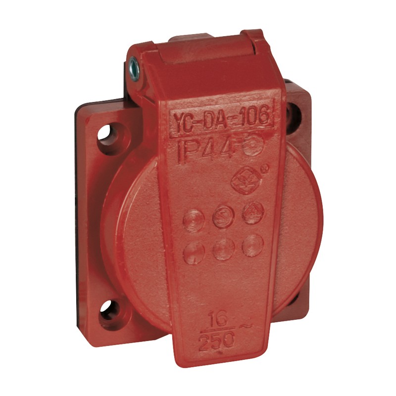 Showgear Chassis connector with cover VDE - red - 1