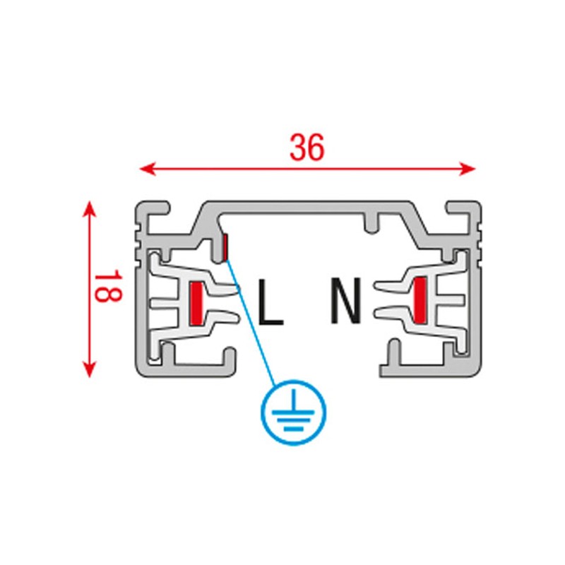 Artecta A0312003 - 1-Phase Track 2000 mm (silver) - 3