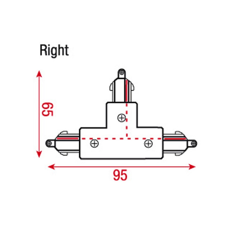 Artecta A0313711 - 1-Phase Right T-Connector (black) - 2