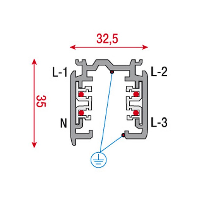 Artecta A0332003 - 3-Phase Track 2000 mm (silver) - 2
