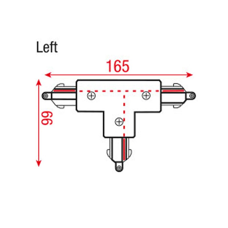 Artecta A0333701 - 3-Phase Left T-Connector (black) - 2