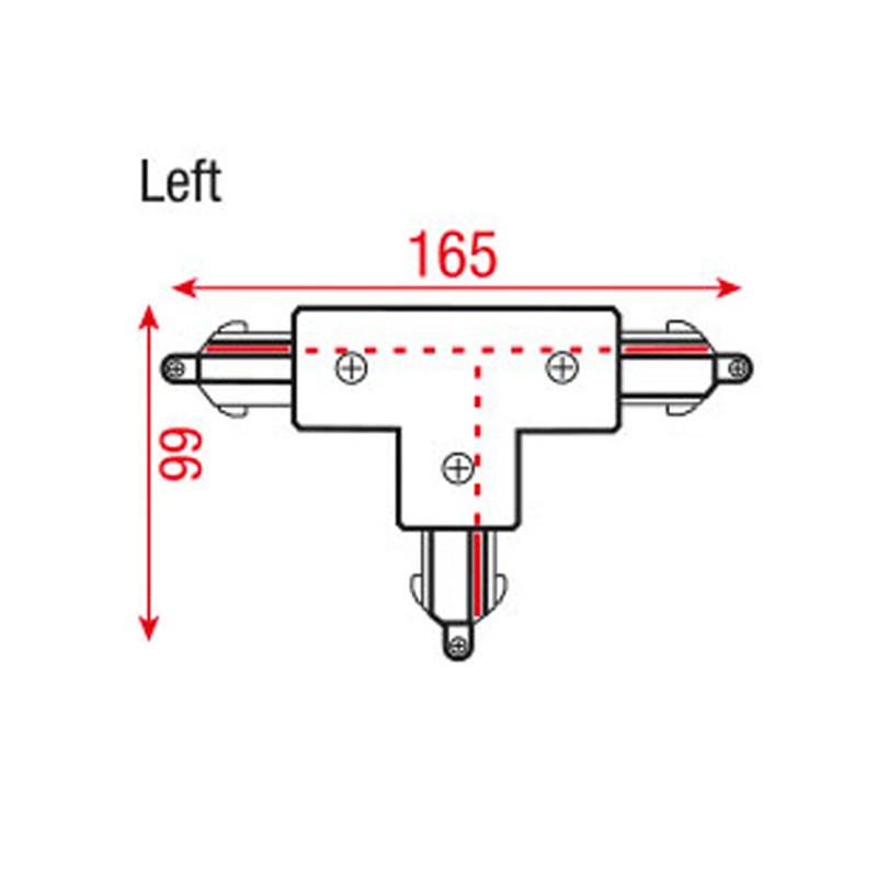 Artecta A0333703 - 3-Phase Left T-Connector (silver) - 2