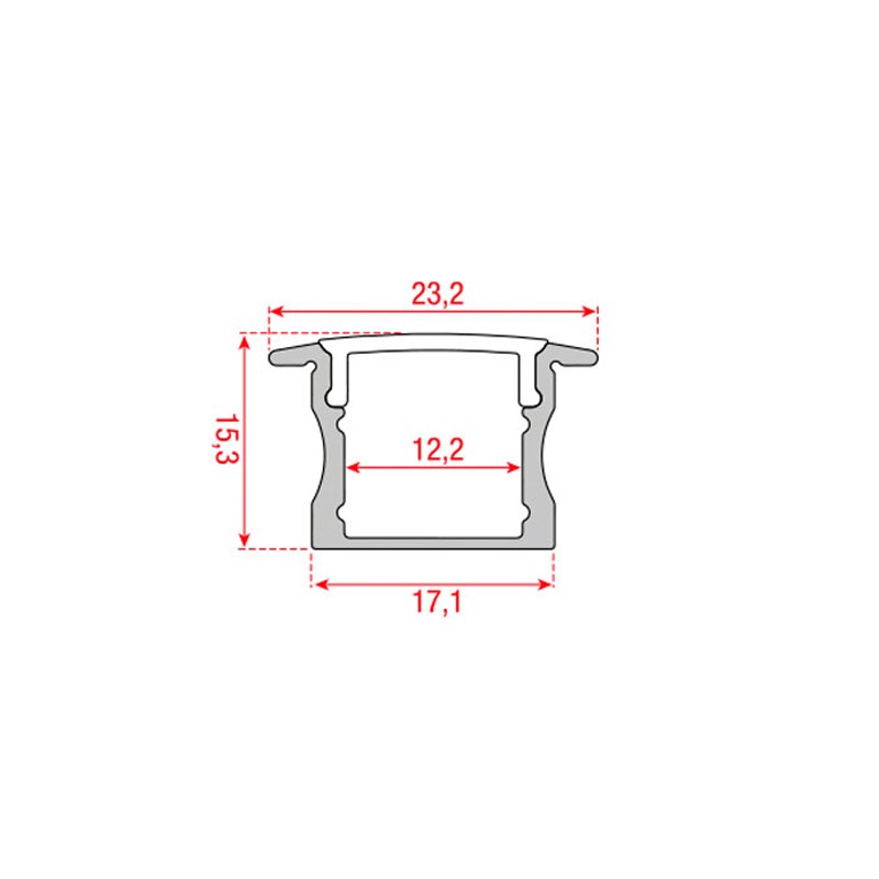 Artecta A9930401 - Profile Pro-line 17 Recessed - 3