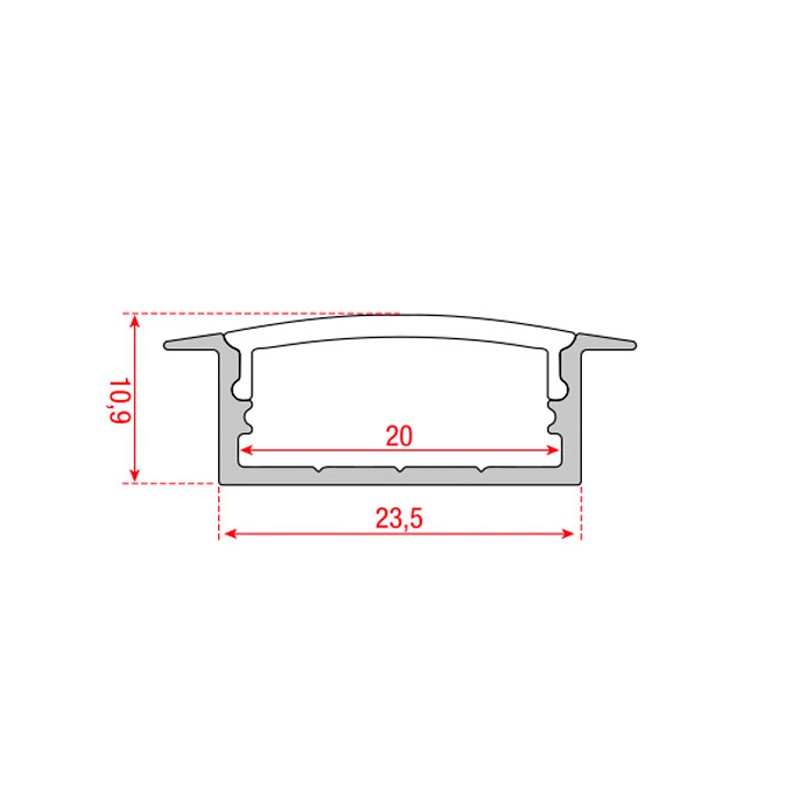 Artecta A9930403 - Profile Pro-Line 19 Recessed - 3