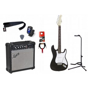 Gitara Elektryczna + Wzmacniacz 15W Tuner Zestaw 746 - 1