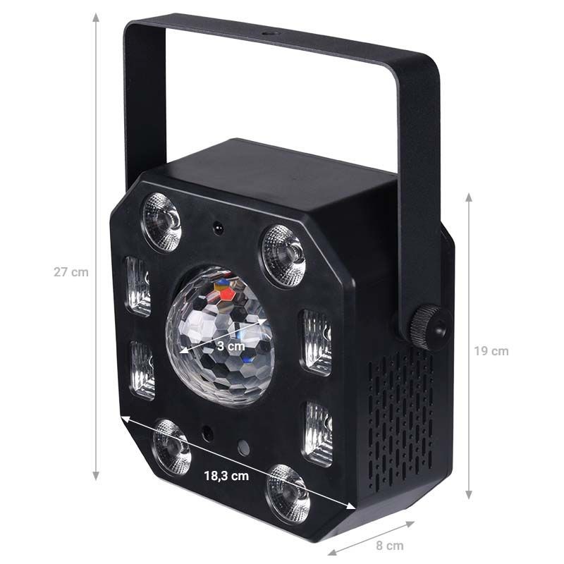 LIGHT4ME Turbo Flower - efekt disco LED PAR UV kula laser stroboskop - 3