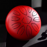 Hluru-Wangyou TWG11-6-Red Mini Ginkgo biloba drum 6" - Tongue Drum - 3
