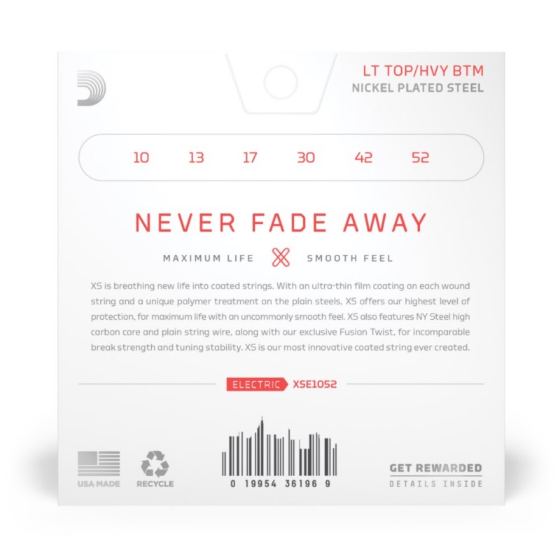 D'Addario XSE1052 - Struny do gitary elektrycznej (10-52) - 2